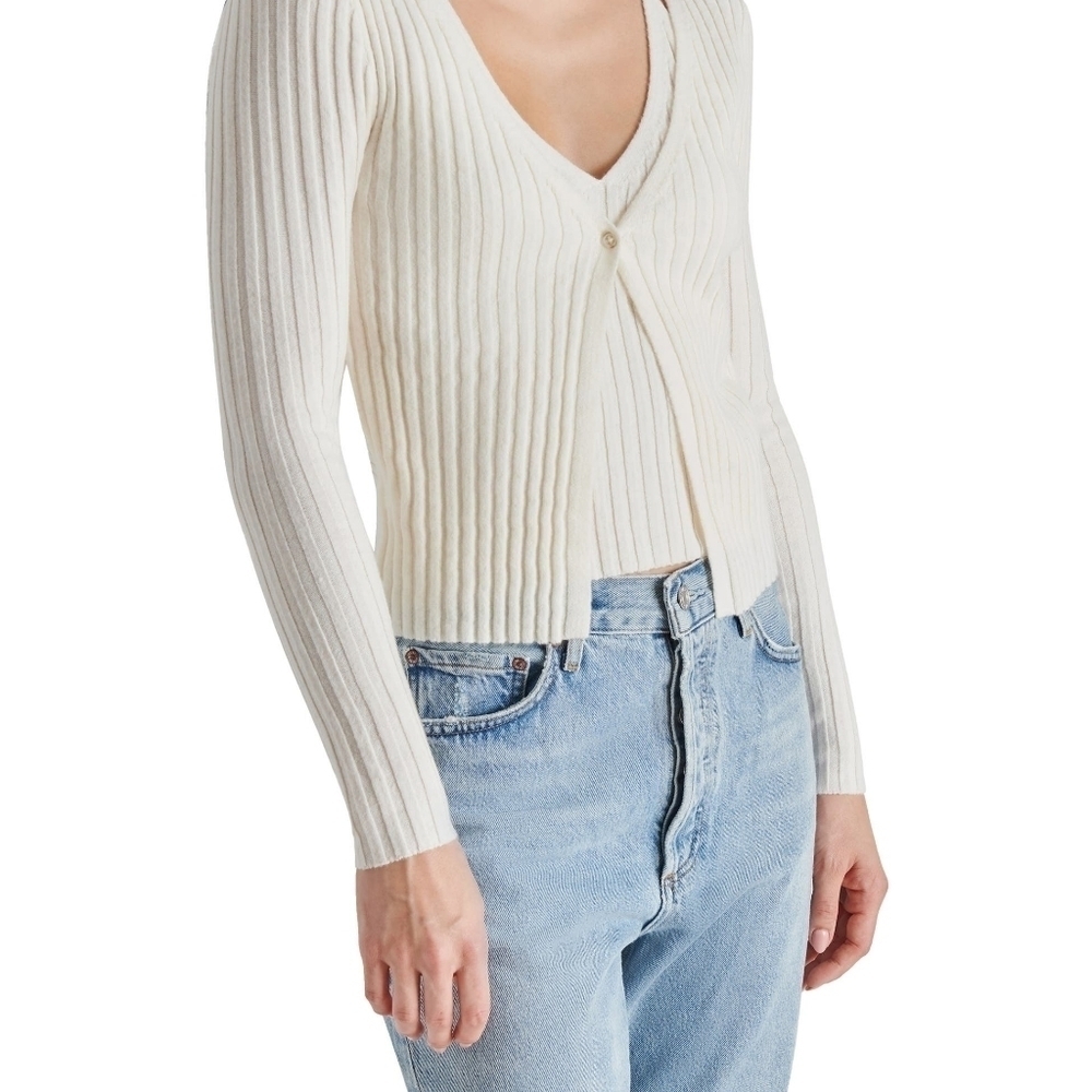 Steve Madden Ribbed Cardigan - Picture 3 of 4